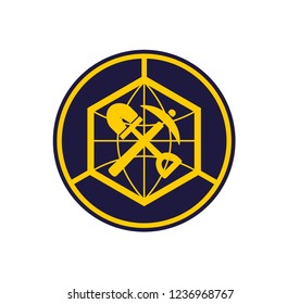 mining illustration logo