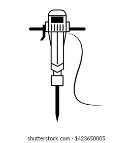 Mining industrial drill equipment isolated vector illustration graphic design