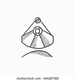 Mining industrial scoop vector sketch icon isolated on background. Hand drawn Mining industrial scoop icon. Mining industrial scoop sketch icon for infographic, website or app.