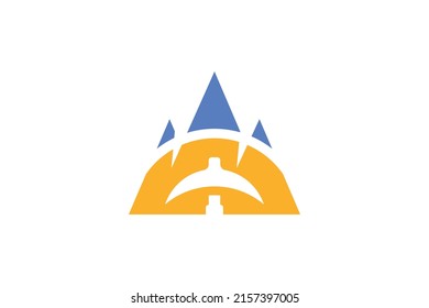 Mining Industry Colored Logo Vector