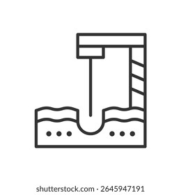 Mining Industry Icon - Soil Ground Drill Icon