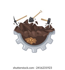 mining industry icon vector element design template web