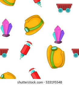 Mining industry pattern. Cartoon illustration of mining industry vector pattern for web