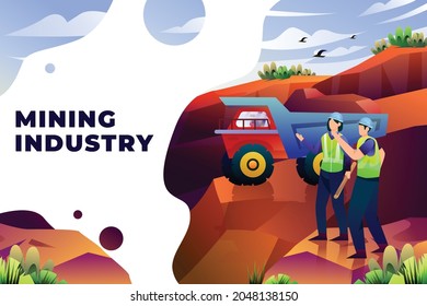 Mining Industry - Vector Illustration
