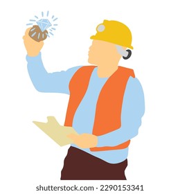 Los trabajadores de la industria minera poseen un diamante, bueno para los recursos de diseño gráfico.