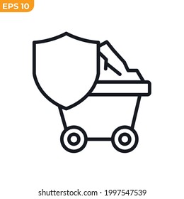 mining insurance icon symbol template for graphic and web design collection logo vector illustration