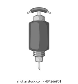 Mining jackhammer icon in black monochrome style on a white background vector illustration