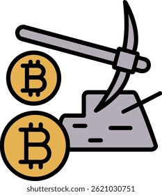 Mining Mining Line Filled Vector Icon Design