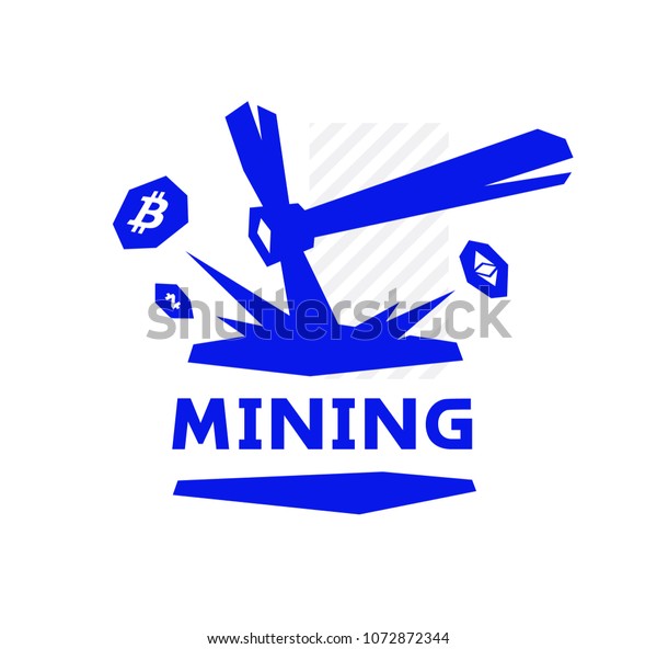 Mining Logo Bitcoin Mining Metal Pickax Stock Vector Royalty Free - 