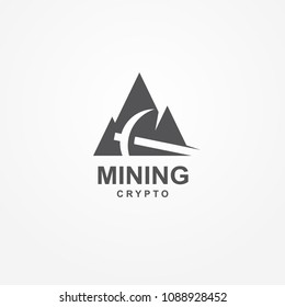 Mining Logo Crypto Mountain Pick