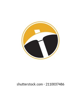 Diseño del logotipo de minería de datos. Plantilla de diseño del logotipo de la industria minera.