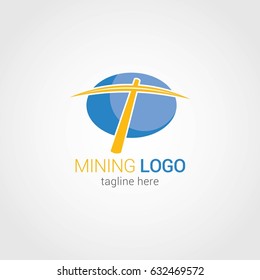 Mining Logo Design Template. Vector Illustration