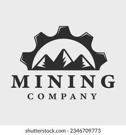 diseño gráfico de la ilustración de la vintage del logotipo de minería de datos