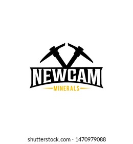 Mining logo Premium vintage template design vector
