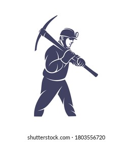 Mining logo template. Stylish vector illustration.