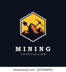 mining logo vector icon illustration design