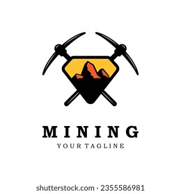 mining logo vector icon illustration design