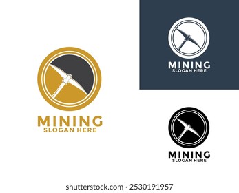 Mining logo vintage vector illustration template, Mining logo icon design