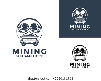 Mining logo vintage vector illustration template, Mining logo icon design