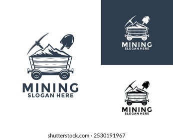 Mining logo vintage vector illustration template, Mining logo icon design