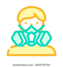 mining mask face color icon vector. mining mask face sign. isolated symbol illustration