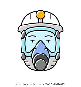 mining mask face color icon vector. mining mask face sign. isolated symbol illustration
