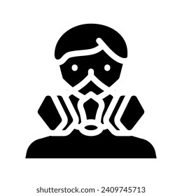 mining mask face glyph icon vector. mining mask face sign. isolated symbol illustration