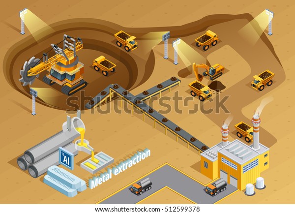 Vector De Stock Libre De Regalias Sobre Fondo De Extraccion De Minerales Y