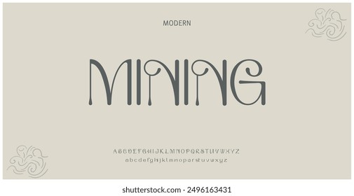 Mining Minimal font creative modern alphabet. Typography minimalist style fonts set.