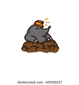 a mining mole digs a hole