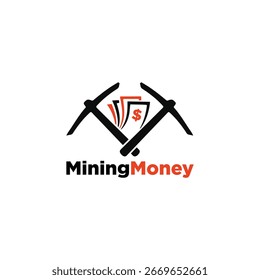 Indústria de Vetor de Logotipo de Dinheiro de Mineração