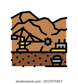 mining operations color icon vector. mining operations sign. isolated symbol illustration