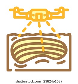 mining operations drone color icon vector. mining operations drone sign. isolated symbol illustration