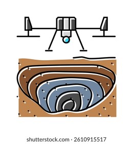 mining operations drone color icon vector. mining operations drone sign. isolated symbol illustration