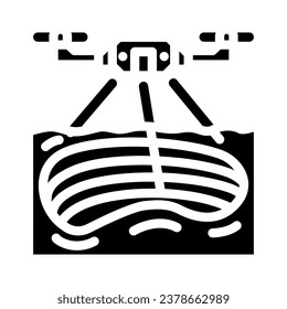 mining operations drone glyph icon vector. mining operations drone sign. isolated symbol illustration