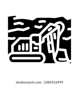 mining operations glyph icon vector. mining operations sign. isolated symbol illustration