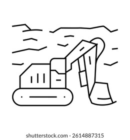 mining operations line icon vector. mining operations sign. isolated contour symbol black illustration