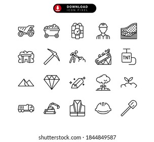 mining outline icon, editable stroke