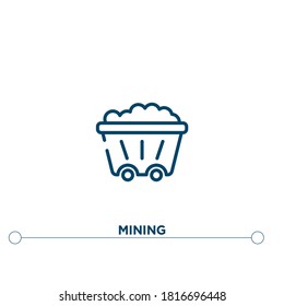 mining outline vector icon. simple element illustration. mining outline icon from editable industry concept. can be used for web and mobile

