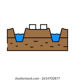 mining peat line icon vector. mining peat sign. isolated symbol illustration