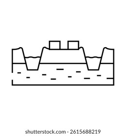 mining peat line icon vector. mining peat sign. isolated contour symbol black illustration