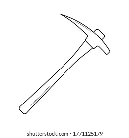 Herramienta de equipo de pickaxe de minería símbolo aislado en blanco y negro
