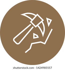 Mining Pickaxe Gold Rush Outline Icon