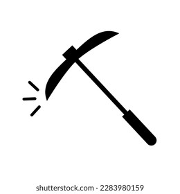 Mining pickaxe icon. Excavation. Vector.