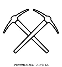Mining pickaxe icon. Outline illustration of mining pickaxe vector icon for web design isolated on white background