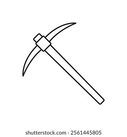 Mining pickaxe icon, vector flat black linear illustration for web and app..eps