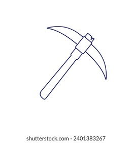  Mining Pickaxe outline icon object mining simple logo, professional clean and minimalist design, isolated by white color