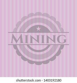 Mining pink emblem. Retro. Vector Illustration. Detailed.