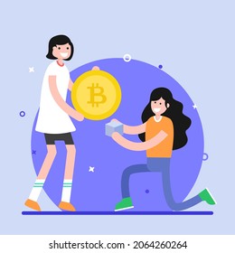 Mining pool flat illustration, editable vector 