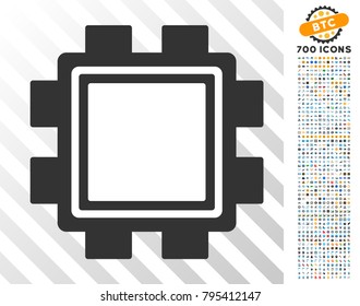 Mining Pool icon with 7 hundred bonus bitcoin mining and blockchain pictographs. Vector illustration style is flat iconic symbols design for crypto currency websites.